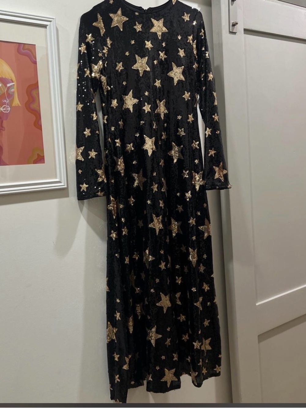 Sister Jane Black Maxi Dress with Gold Sequin Stars